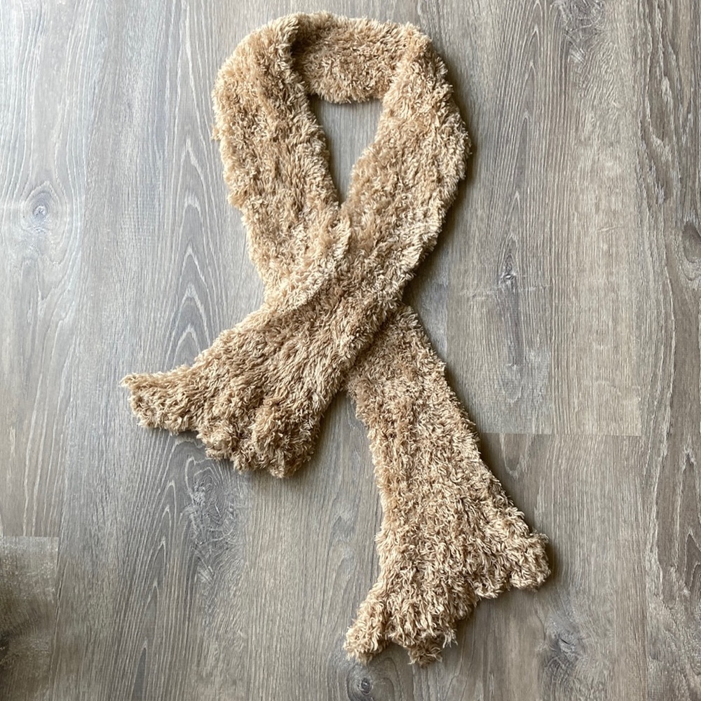 Kelly Knitting Magic nylon scarf beige cream metallic